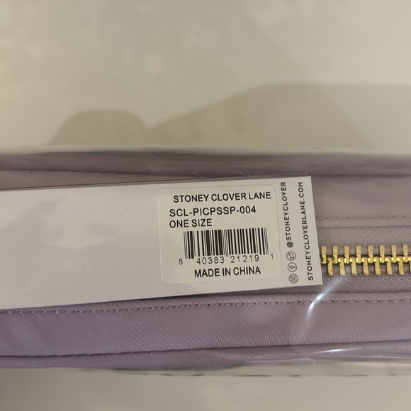 Stoney Clover Lane Small Pouch with "skincare" patch, Wisteria Purple/ Lilac - Picture 4 of 8